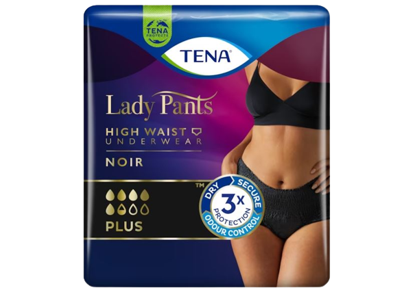 TENA Lady Pants Plus upijajuće gaćice visokog struka crne 